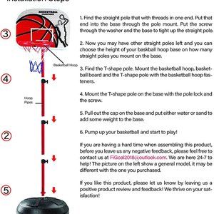 FiGoal Portable Basketball Hoop for Kids, Adjustable Height  Indoor Outdoor Bask